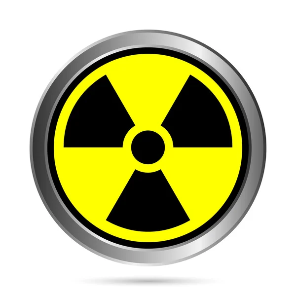 Radiation round button — Stock Vector