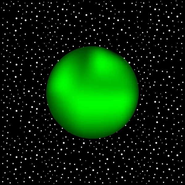 Зеленая планета на фоне звезд — стоковый вектор