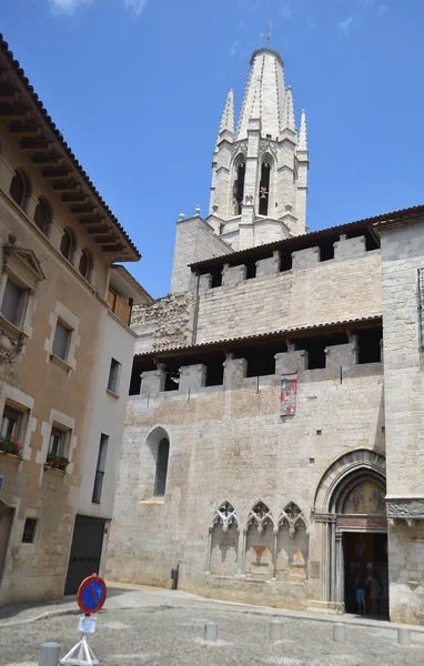 View of cathedral in Girona. — Stock Photo, Image