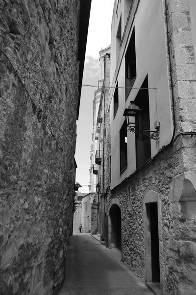 Rua no bairro medieval de Girona — Fotografia de Stock