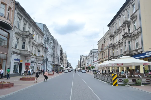 Piotrkowska δρόμου στο Λοτζ — Φωτογραφία Αρχείου