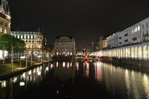 Noite Hamburgo — Fotografia de Stock