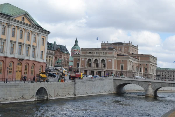 스톡홀름의 cental 부분에서 제방 — 스톡 사진