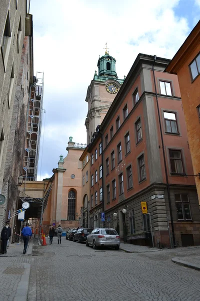 Улица в центральной части Стокгольма — стоковое фото