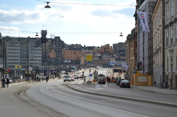 Strada nel centro di Stoccolma — Foto Stock