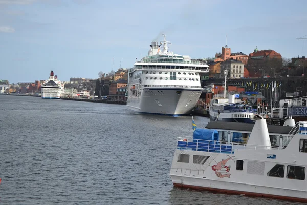 Pohled na přístav ve Stockholmu — Stock fotografie