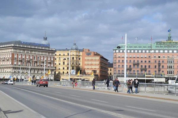 Rua na parte central de Estocolmo — Fotografia de Stock