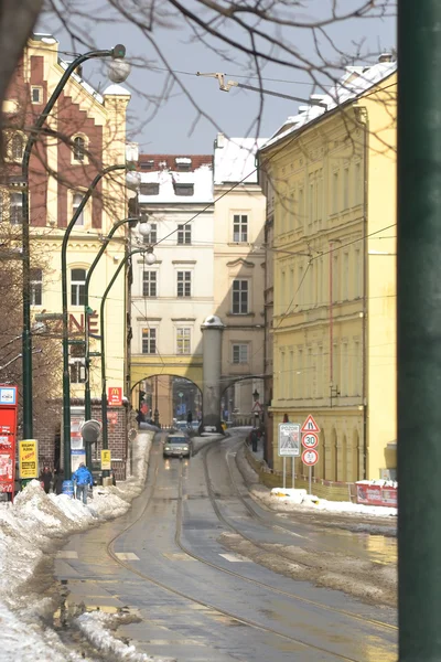 Rua no centro de Praga — Fotografia de Stock