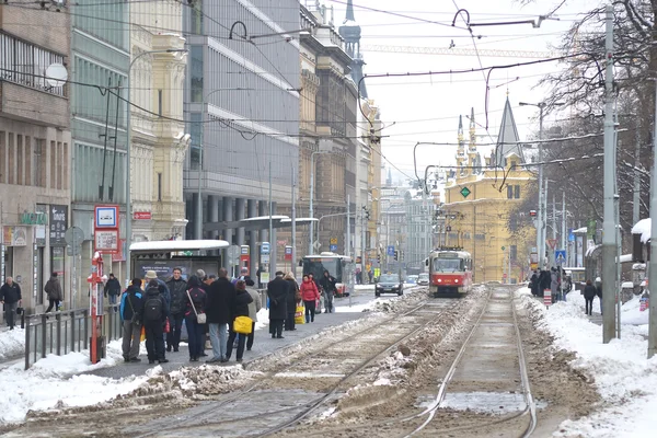 Rua no centro de Praga — Fotografia de Stock