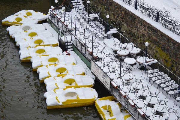 Boat station in Prague. — Stock Photo, Image