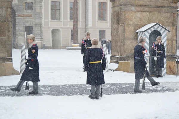 Garde d'honneur au Château de Prague — Photo