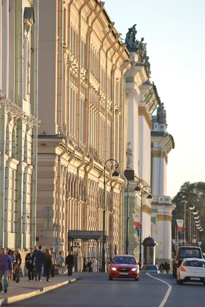 Palace Embankment at evening — Stock Photo, Image