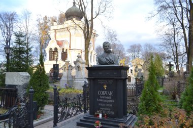 Tomb of Anatoly Sobchak on Nikolskoye cemetery clipart