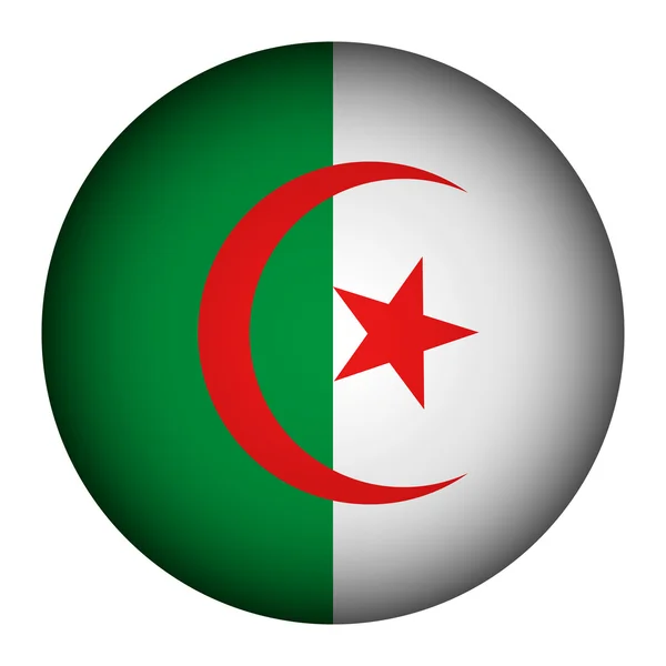 Кнопка флага Алжира . — стоковый вектор