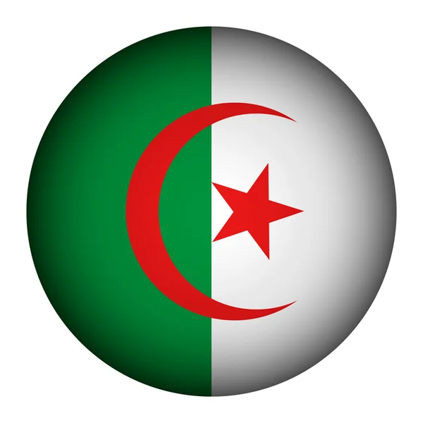 Algeriet flagga knappen. — Stock vektor