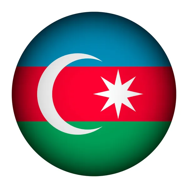 Bouton drapeau Azerbaïdjan . — Image vectorielle