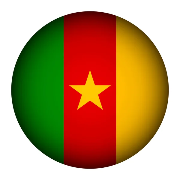 Kamerun Flagge Knopf. — Stockvektor