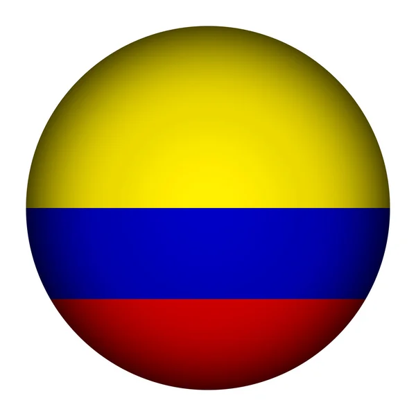 Kolumbia zászló gomb. — Stock Vector