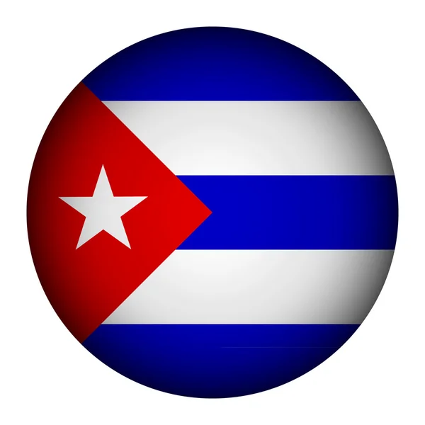 Küba bayrağı düğmesi. — Stok Vektör
