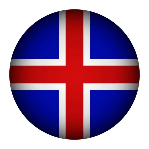 Islands flagga knappen. — Stock vektor