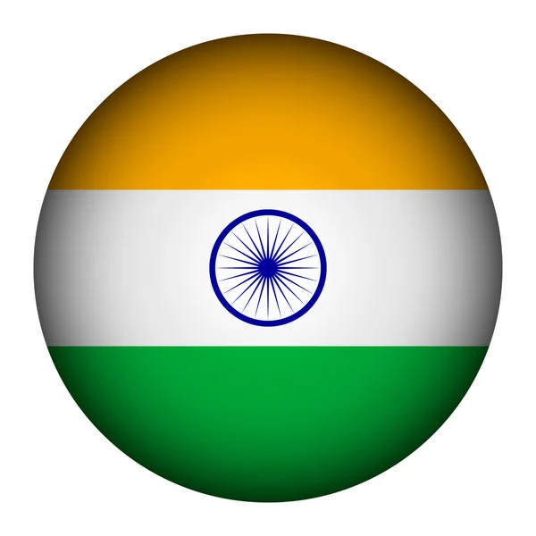 Bouton drapeau de l'Inde . — Image vectorielle