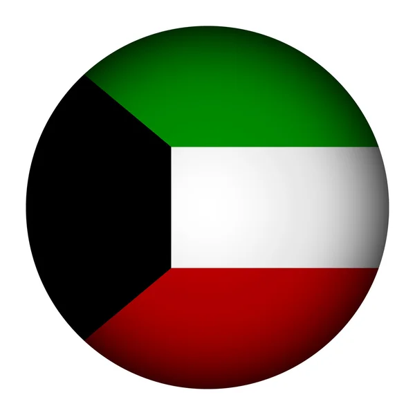Kuwait flag button. — Stock Vector