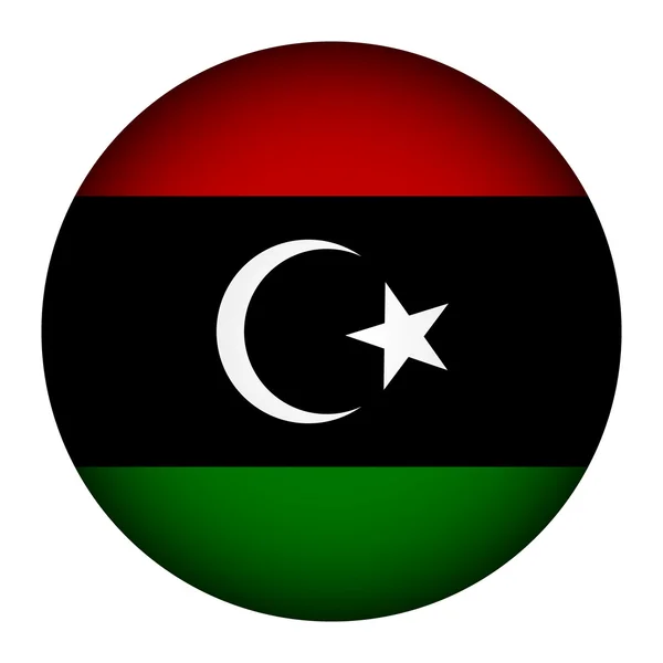 Bouton drapeau Libye . — Image vectorielle