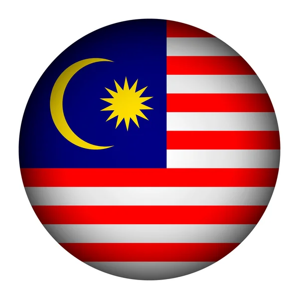 Malaysia flagga knappen. — Stock vektor