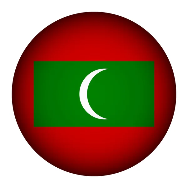 Maldiverna flagga knappen. — Stock vektor