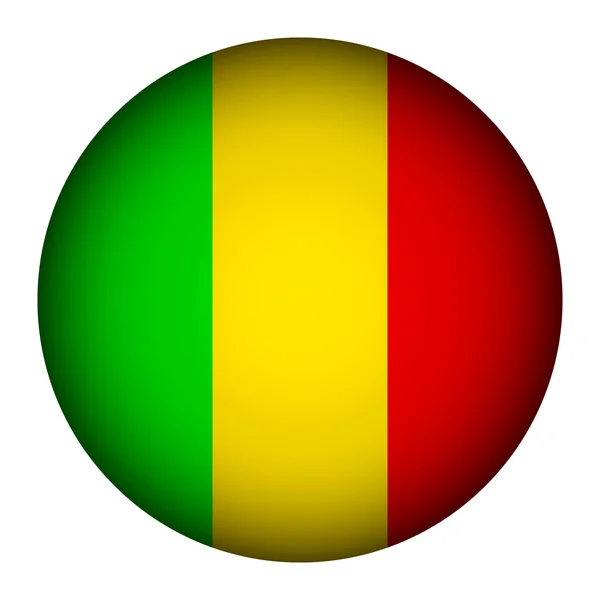 Mali flag button. — Stock Vector