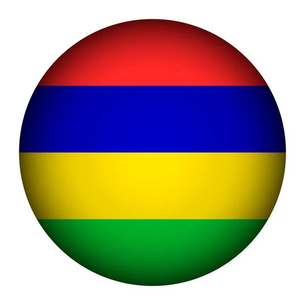 Botón bandera de Mauricio . — Archivo Imágenes Vectoriales