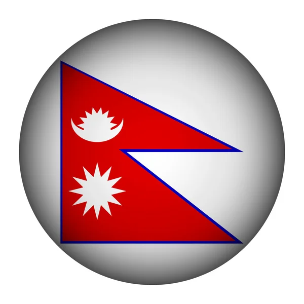 Botón bandera Nepal . — Archivo Imágenes Vectoriales