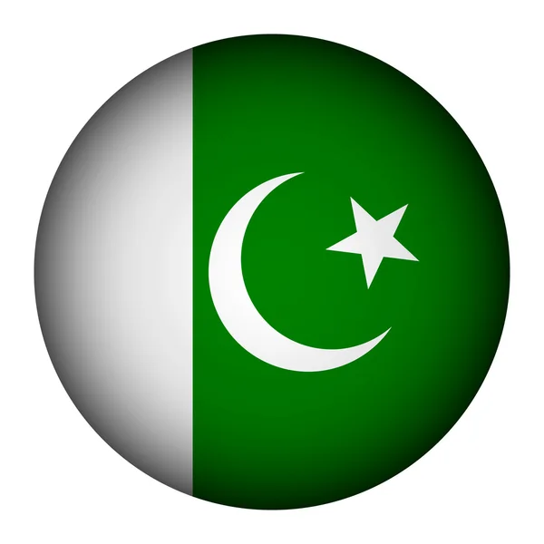 Pakistan flag button. — Stock Vector