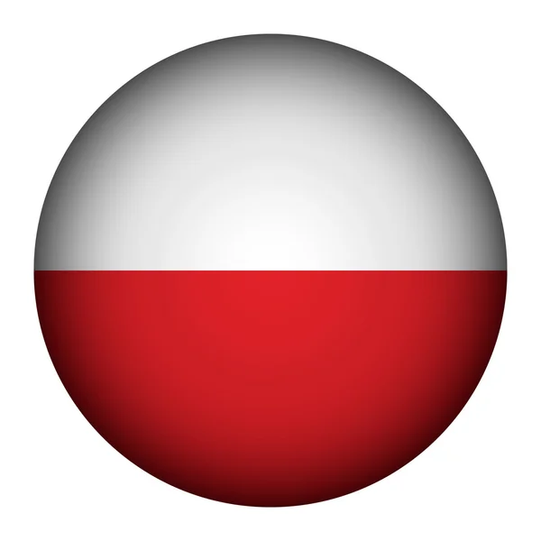 Polen flagga knappen. — Stock vektor
