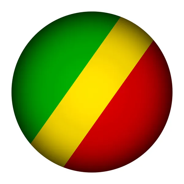 Cumhuriyeti, Kongo Cumhuriyeti bayrağı düğmesi — Stok Vektör