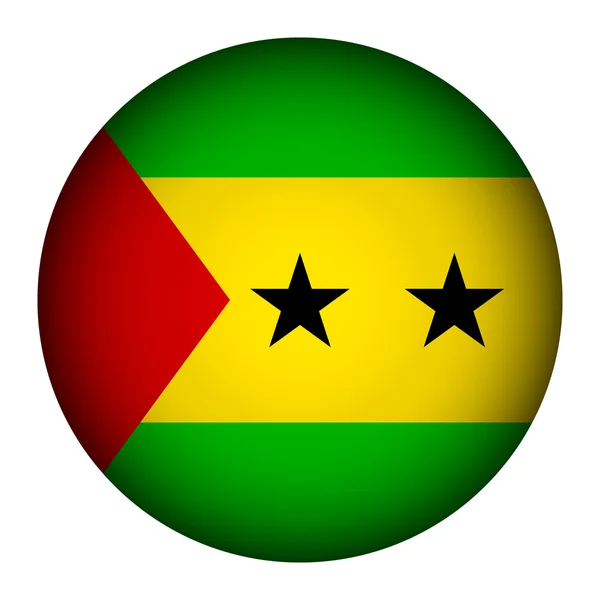 Sao tome och principe flagga knappen — Stock vektor