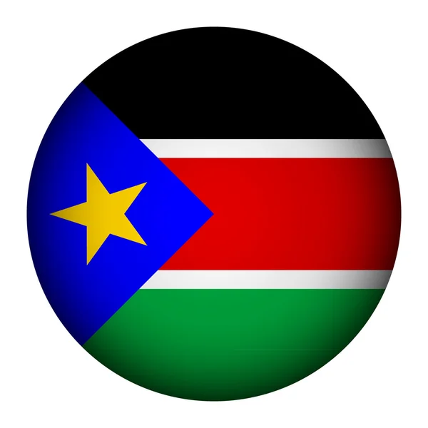 Pulsante bandiera Sud Sudan . — Vettoriale Stock