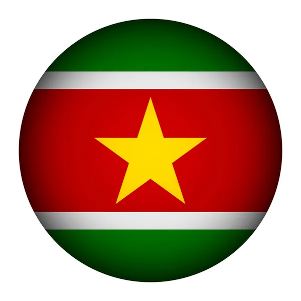 Surinams flagga knappen. — Stock vektor