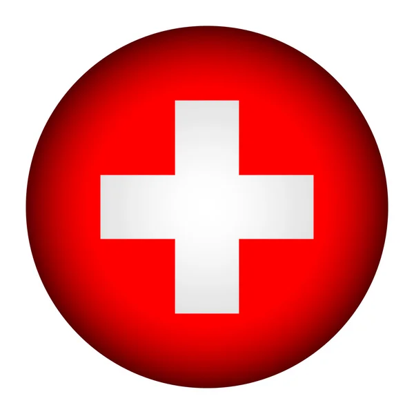 Bouton drapeau suisse . — Image vectorielle