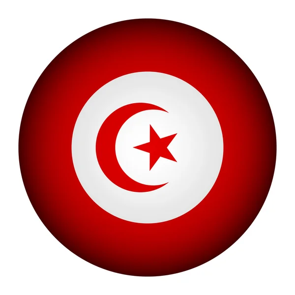 突尼斯国旗按钮. — 图库矢量图片