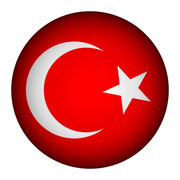 Turkey flag button. — Stock Vector