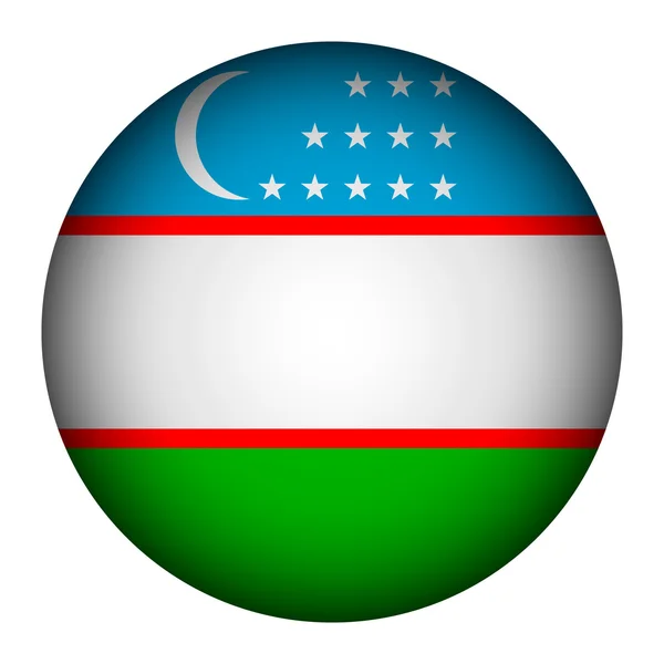 Pulsante bandiera Uzbekistan . — Vettoriale Stock