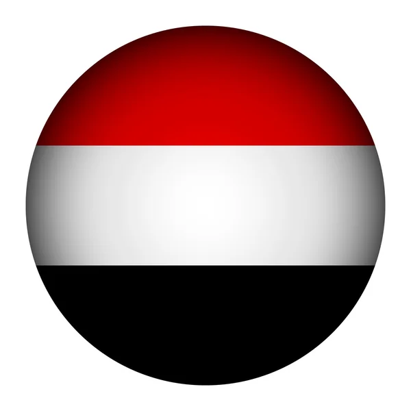 Кнопка флага Йемена . — стоковый вектор