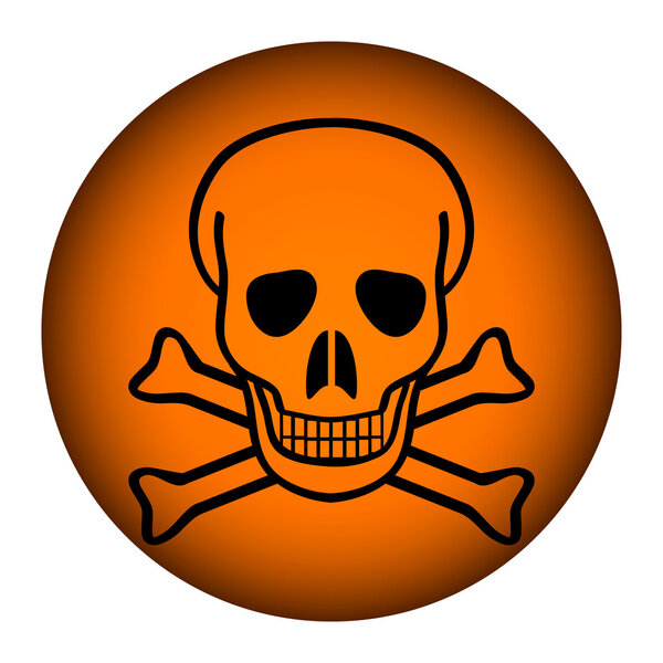 Кнопка знака смертельной опасности
