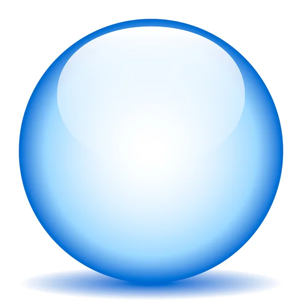 Botão de vidro azul —  Vetores de Stock