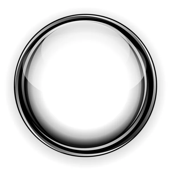 White glass button — Stock Vector