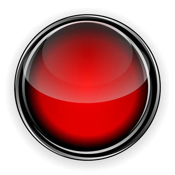 Red glass button — Stock Vector