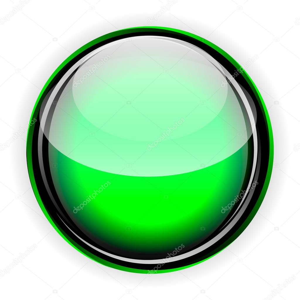 Green glass button