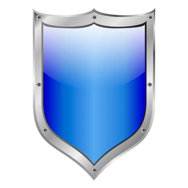 Escudo medieval azul — Vector de stock