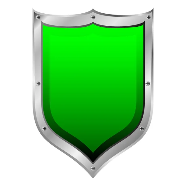 Green medieval shield — Stock Vector